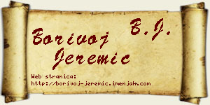 Borivoj Jeremić vizit kartica